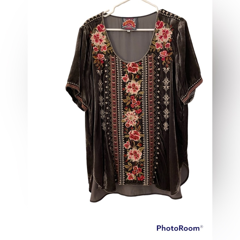 Johnny Was size L crushed velvet shirt.